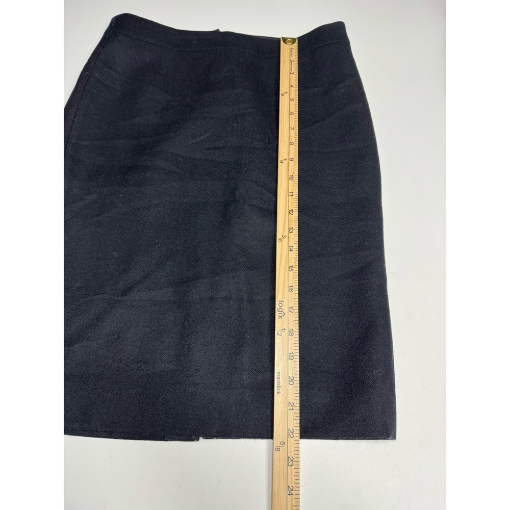 J. Crew The Pencil Skirt Women's Size 4 Black Wool Back Slit Lined Office Preppy - Picture 2 of 10